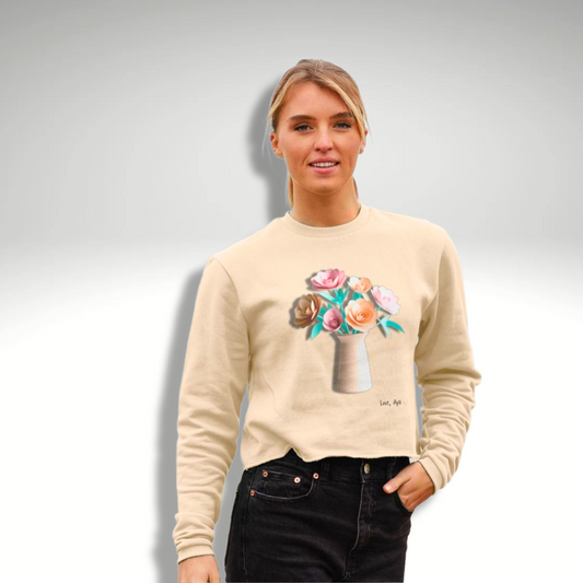 Boxy Cropped Organic Cotton Jumper - Paper Flower Collection