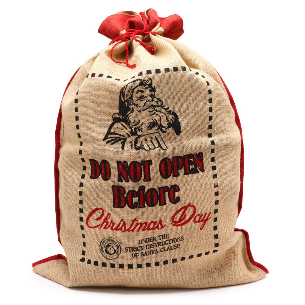 Do Not Open Before - Jute Santa Sack