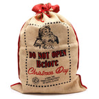 Do Not Open Before - Jute Santa Sack