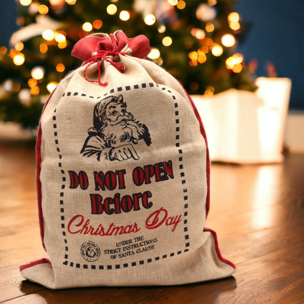 Do Not Open Before - Jute Santa Sack
