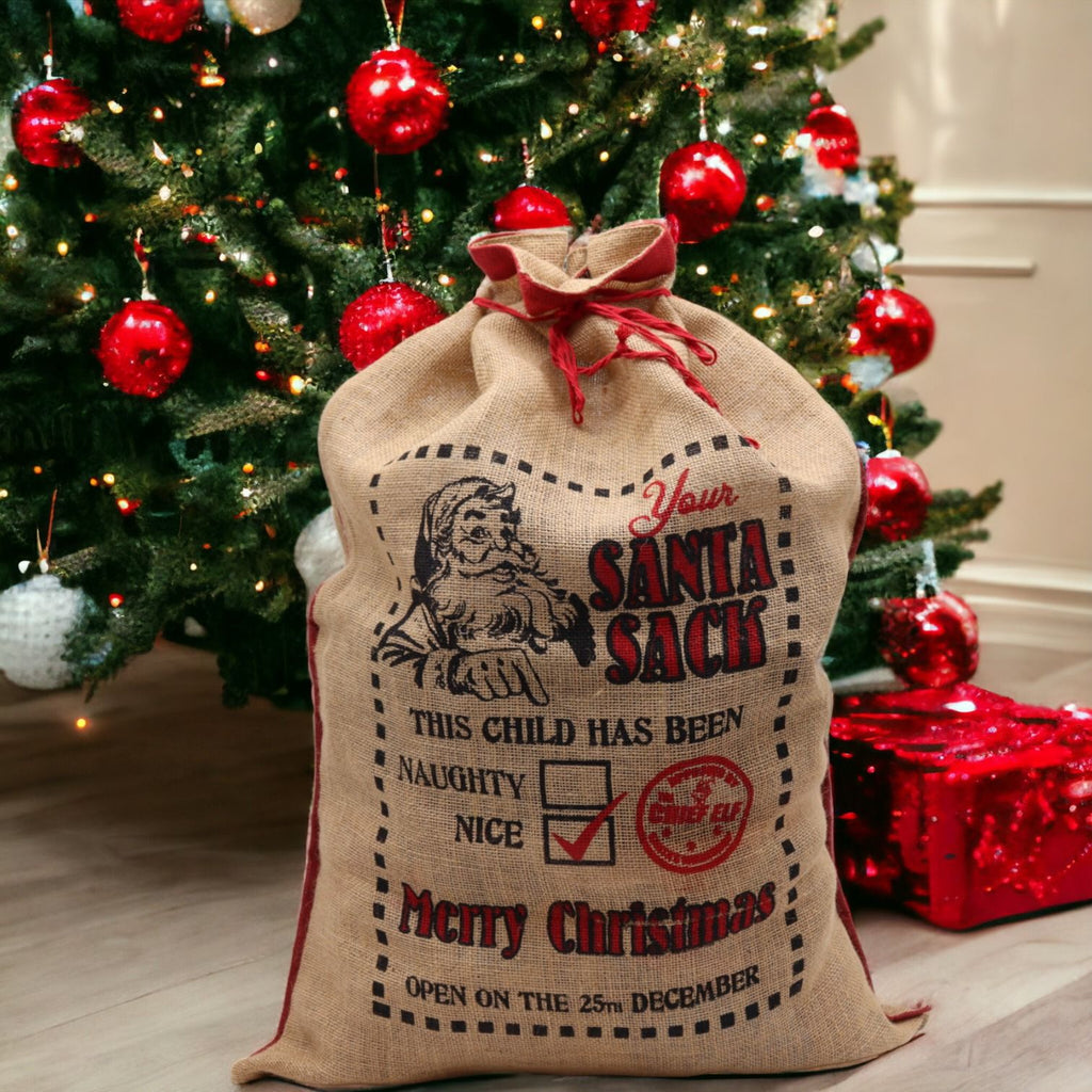 This Child Has Been.. Nice! - Jute Santa Sack