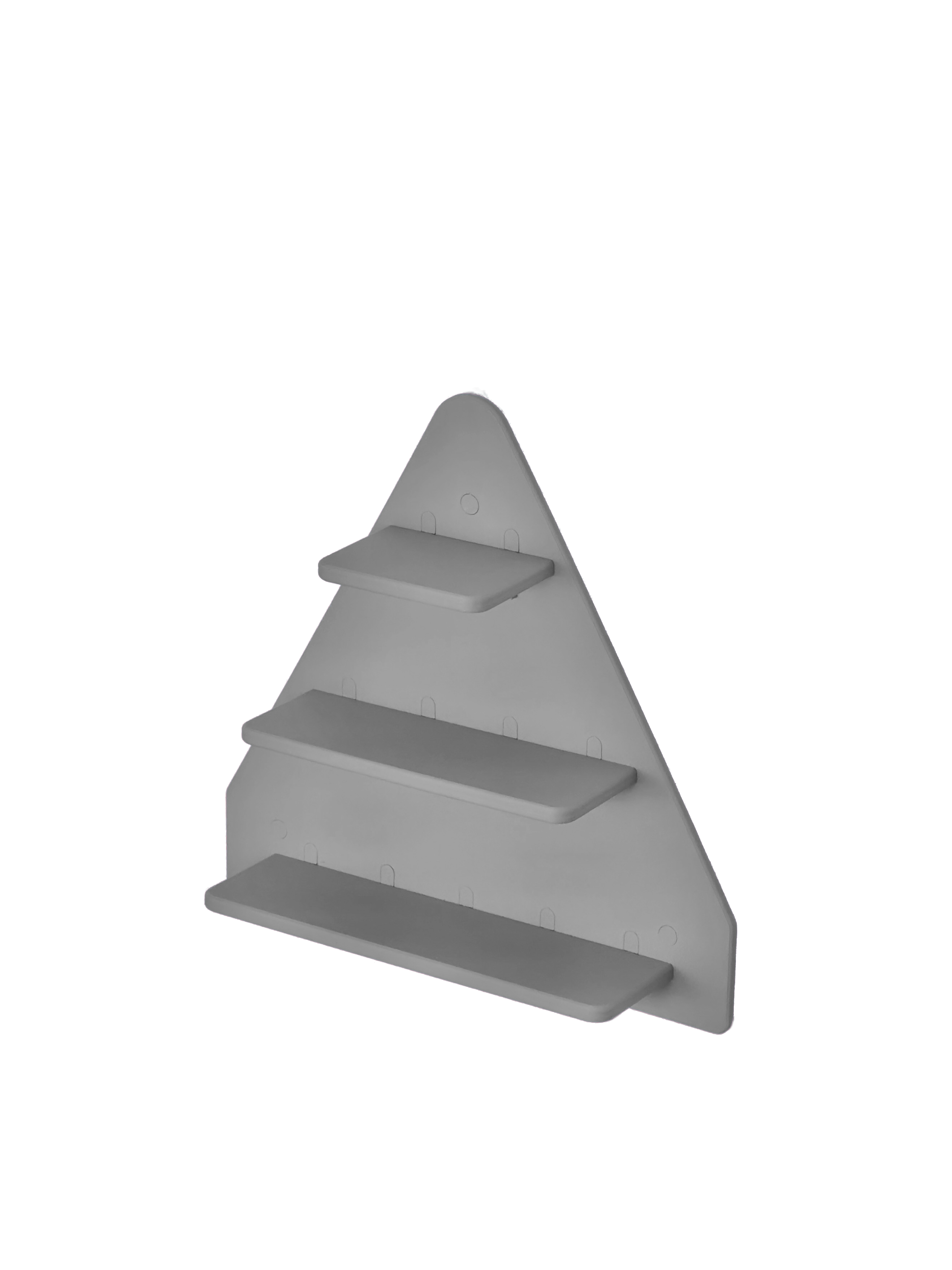 Tonie Triangle Wall Display - Ash Grey, 3-tier wall-mounted Tonie figure display