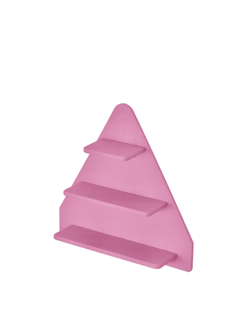 Tonie Triangle Wall Display - Sakura Pink, 3-tier wall-mounted Tonie figure display