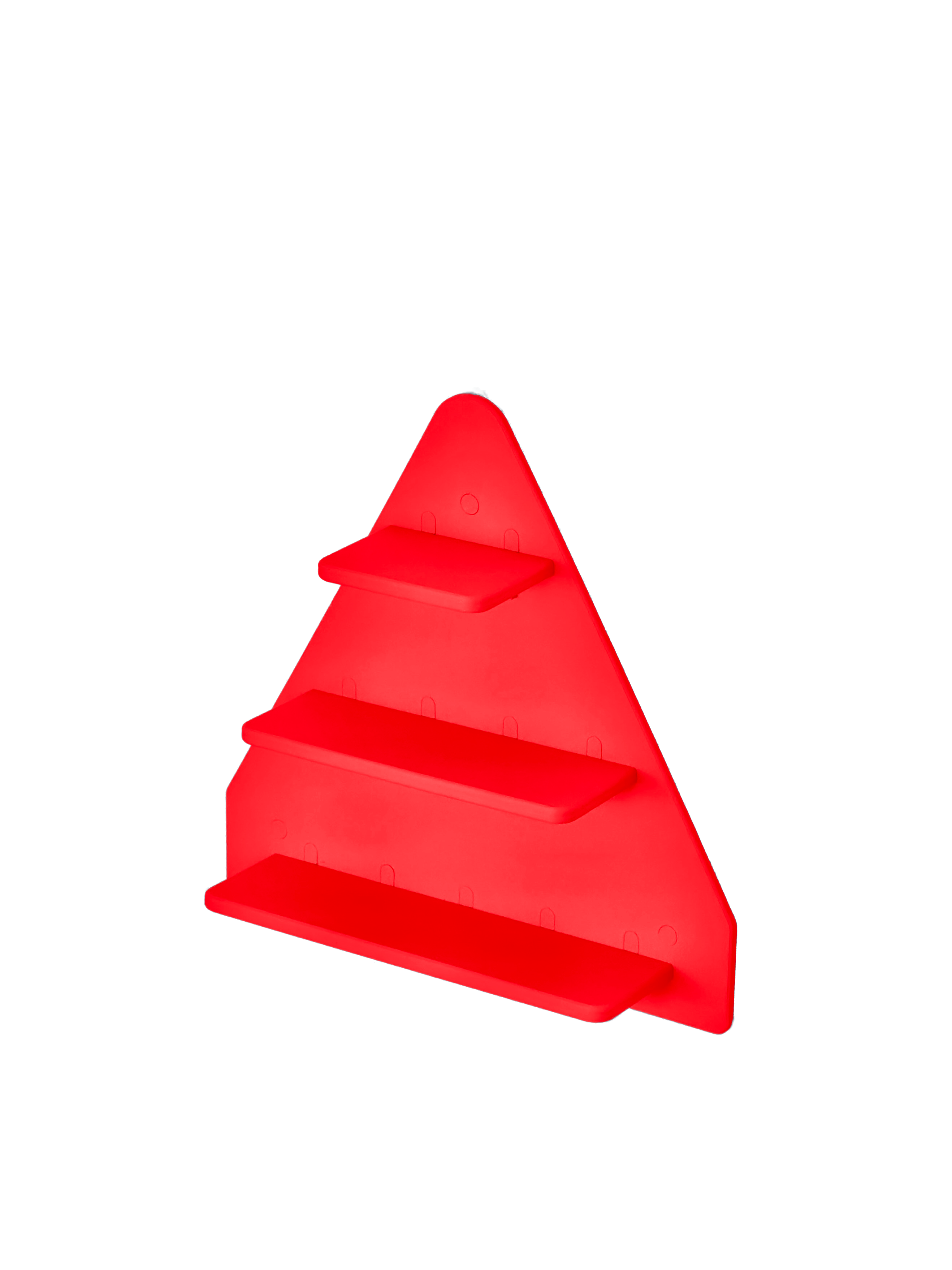 Tonie Triangle Wall Display - Scarlet Red, 3-tier wall-mounted Tonie figure display